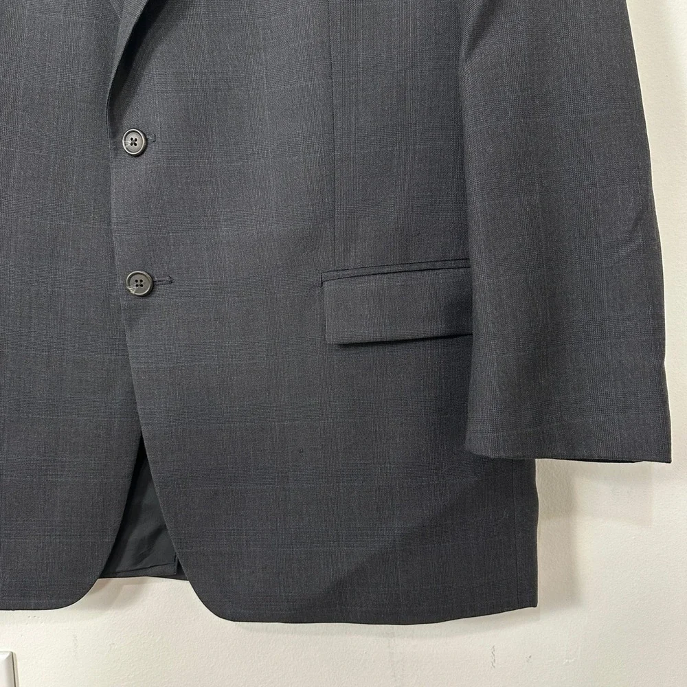 VTG 90s Ralph Lauren Wool Suit Set‎ 48R 43x31 Gray Glen Plaid Power Suit Canada